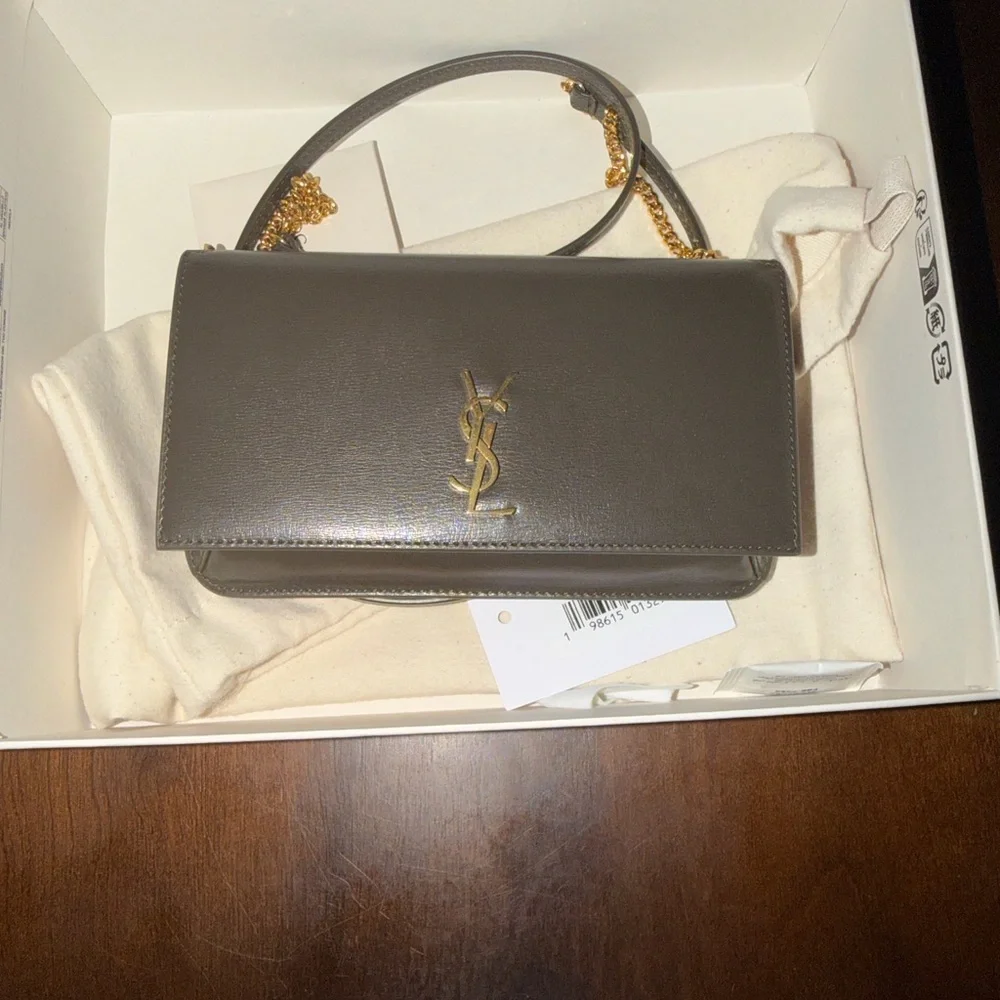Saint Laurent Metallic Gray Crossbody Bag - Picture 4 of 6